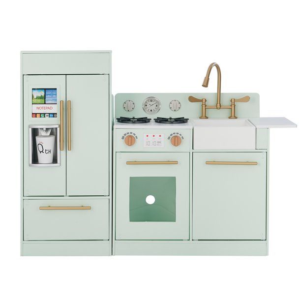 Teamson Kids Little Chef Chelsea Modern Play Kitchen with refrigerator set - Mint - Walmart.com | Walmart (US)