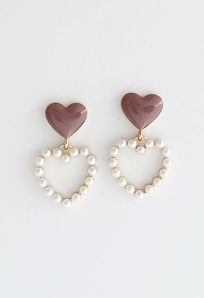 Double Hearts Drop Earrings | Chicwish