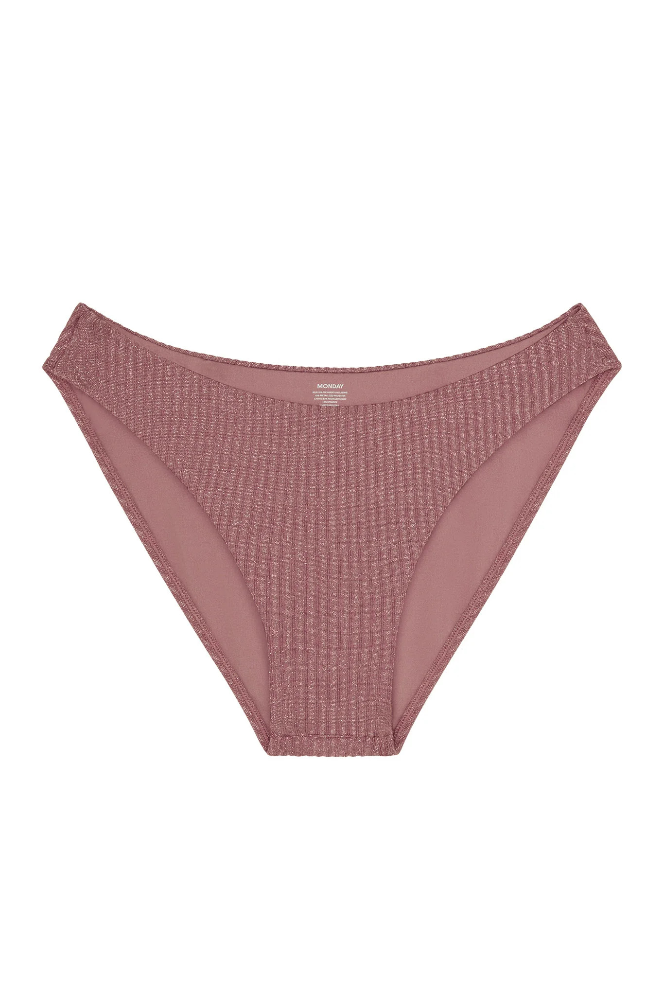 Seychelles Bottom - Mauve Lurex Rib | Monday Swimwear