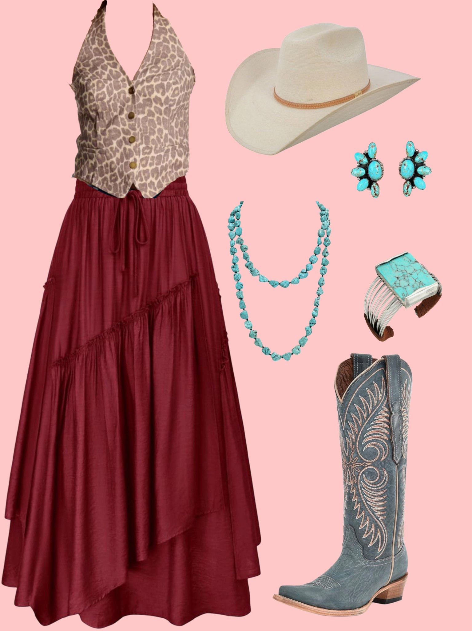 Loveee these colors together! Teal/turquoise & wine red! Paired with leopard vest! 

#LTKSeasonal #LTKootd #LTKFestival