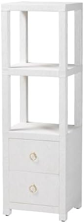 Bali & pari Xavier Grasscloth Tall Storage Cabinet - Woven Accent Displaying Tower Bookcase with ... | Amazon (US)