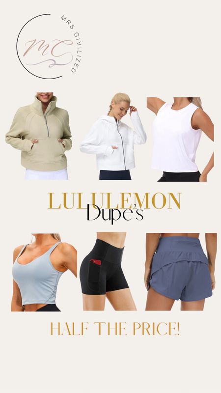 Scuba dupe’s, Half Zip, full zip and with or without hood. Shorts and sport bra tanks. Love it all! 

#LTKunder50 #LTKfit #LTKFind