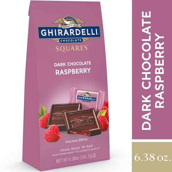 Ghirardelli Dark Chocolate & Raspberry Filling Squares - 6.38oz | Target