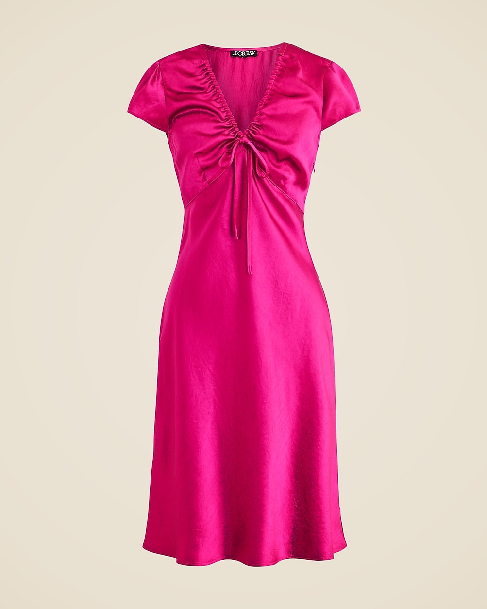 Short-sleeve slip dress in textured satin | J. Crew US