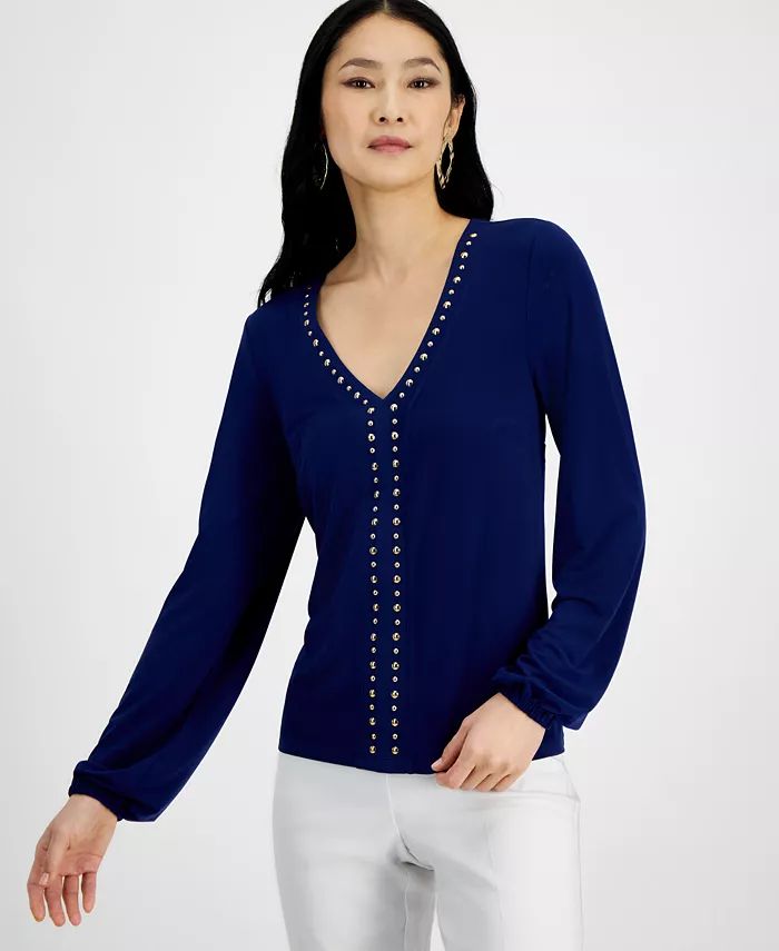 I.N.C. International Concepts Women's Studded Top, Created for Macy's - Macy's | Macy's
