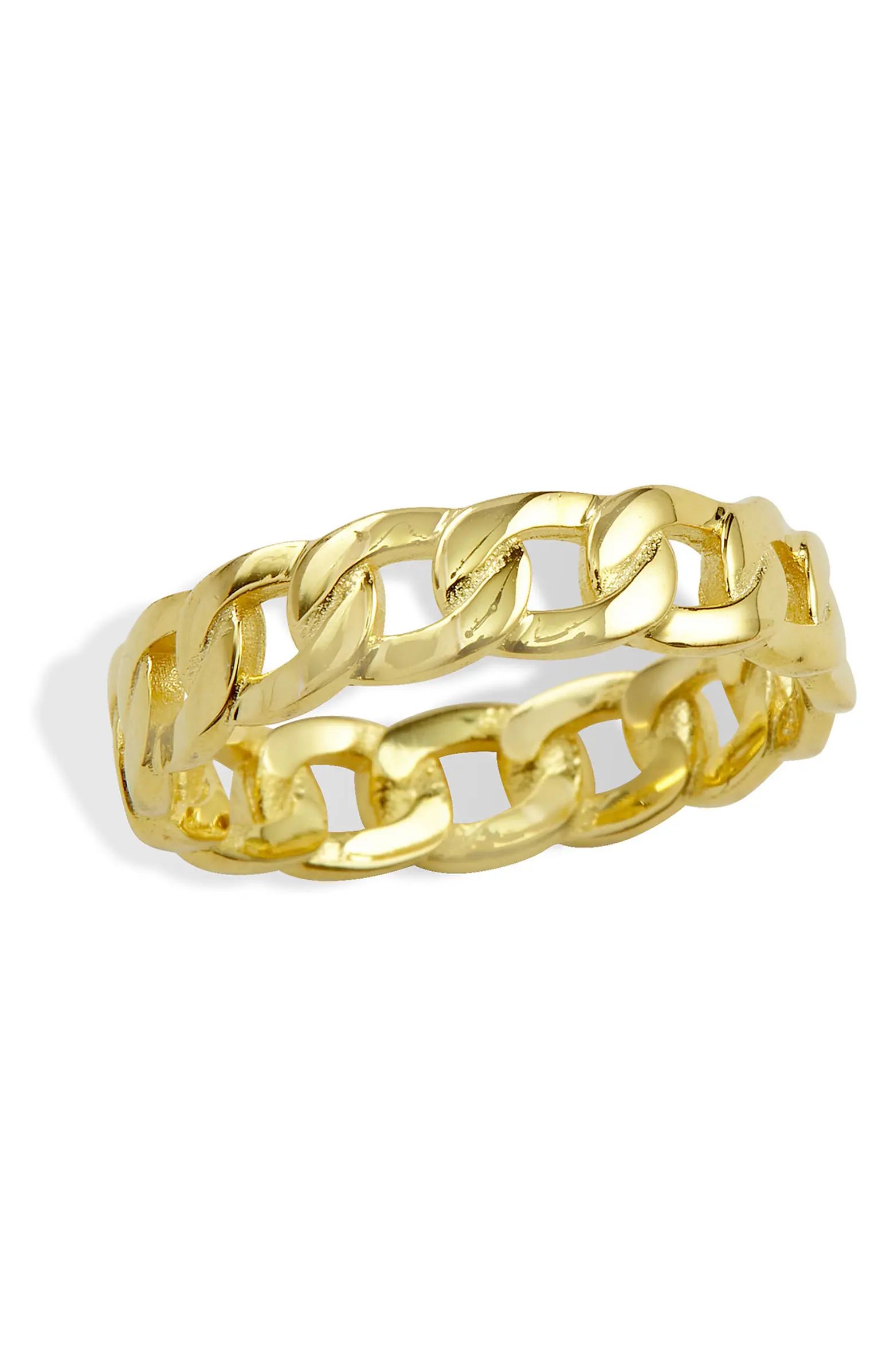 18K Gold Plated Chain Band Ring | Nordstrom Rack