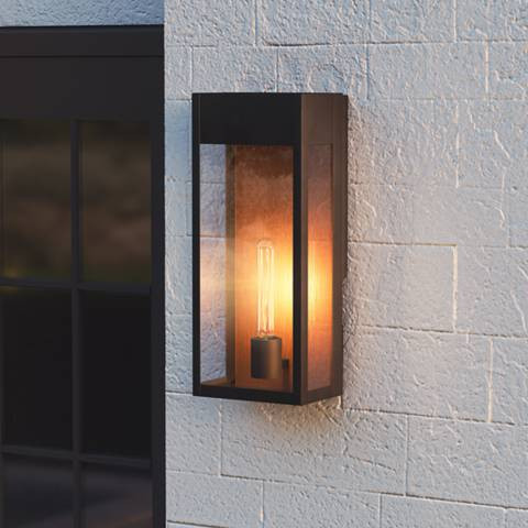 Quoizel Maren 18" High Matte Black Modern Outdoor Wall Light - #100R0 | Lamps Plus | Lamps Plus