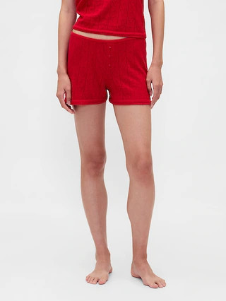 Lightweight CashSoft Pointelle Heart PJ Shorts | Gap (US)