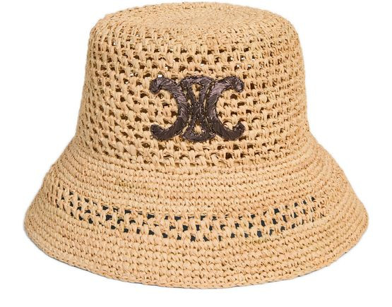 Triomphe bucket hat in raffia - CELINE | 24S US