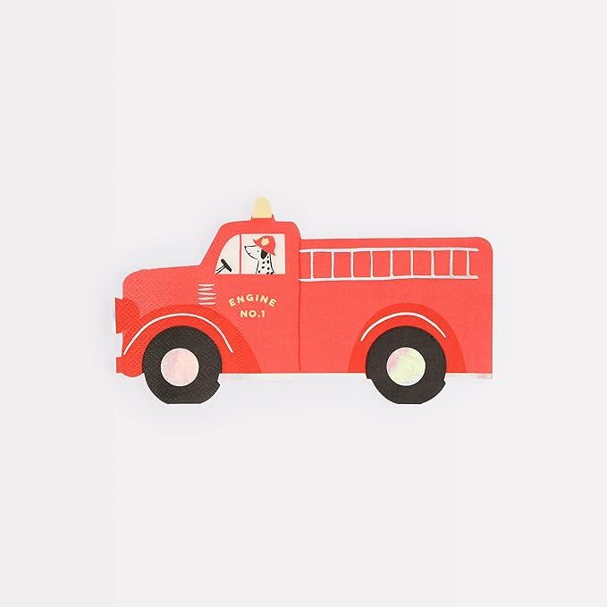 Meri Meri Fire Truck Napkins (Pack of 16) | Amazon (US)