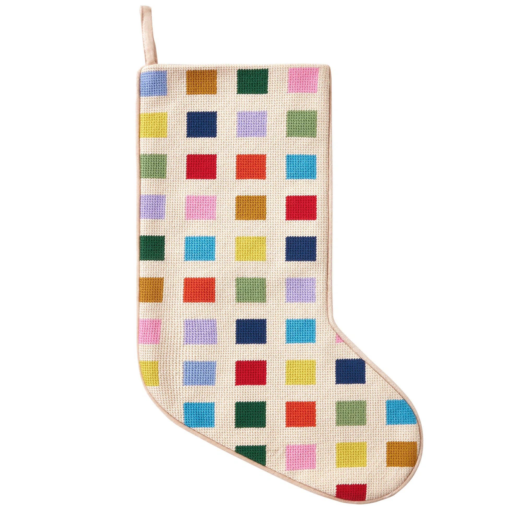 Color Block Embroidered Holiday Stocking | Wayfair North America