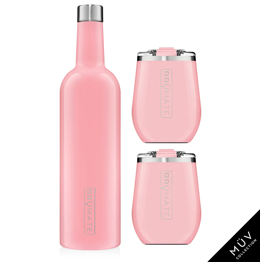 Winesulator + 2 Uncork'd XL Wine Tumblers/Lids | Blush MÜV | BruMate