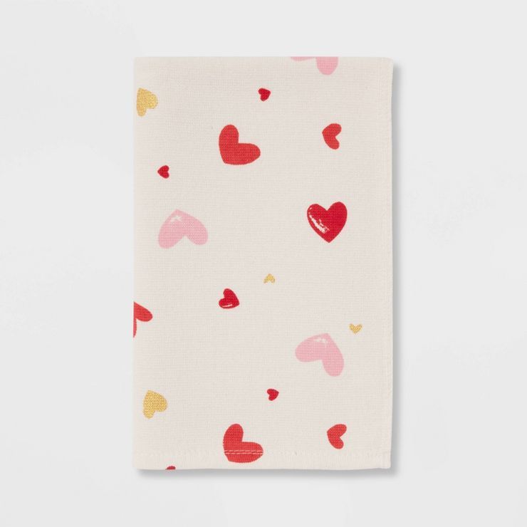 Scattered Hearts Hand Towel White - Threshold™ | Target