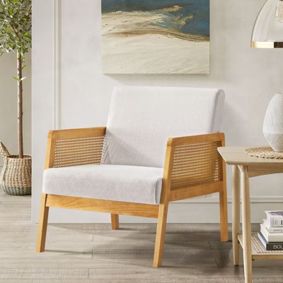 PAGED Wood Accent Chair Mid-Century Modern Reading Chair with Solid Wood Frame & Soft Cushion for Living Room, Linen | Target