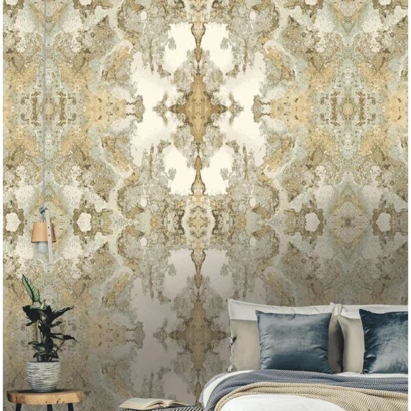 Light Gray Inner Beauty 27' L x 27" W Wallpaper Roll | Wayfair North America