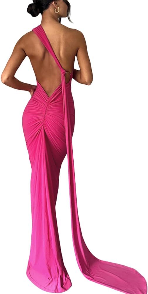Zempertoopa Backless Dress for Women Sexy Sleeveless Bodycon Maxi Dress Open Back Elegant Party C... | Amazon (US)
