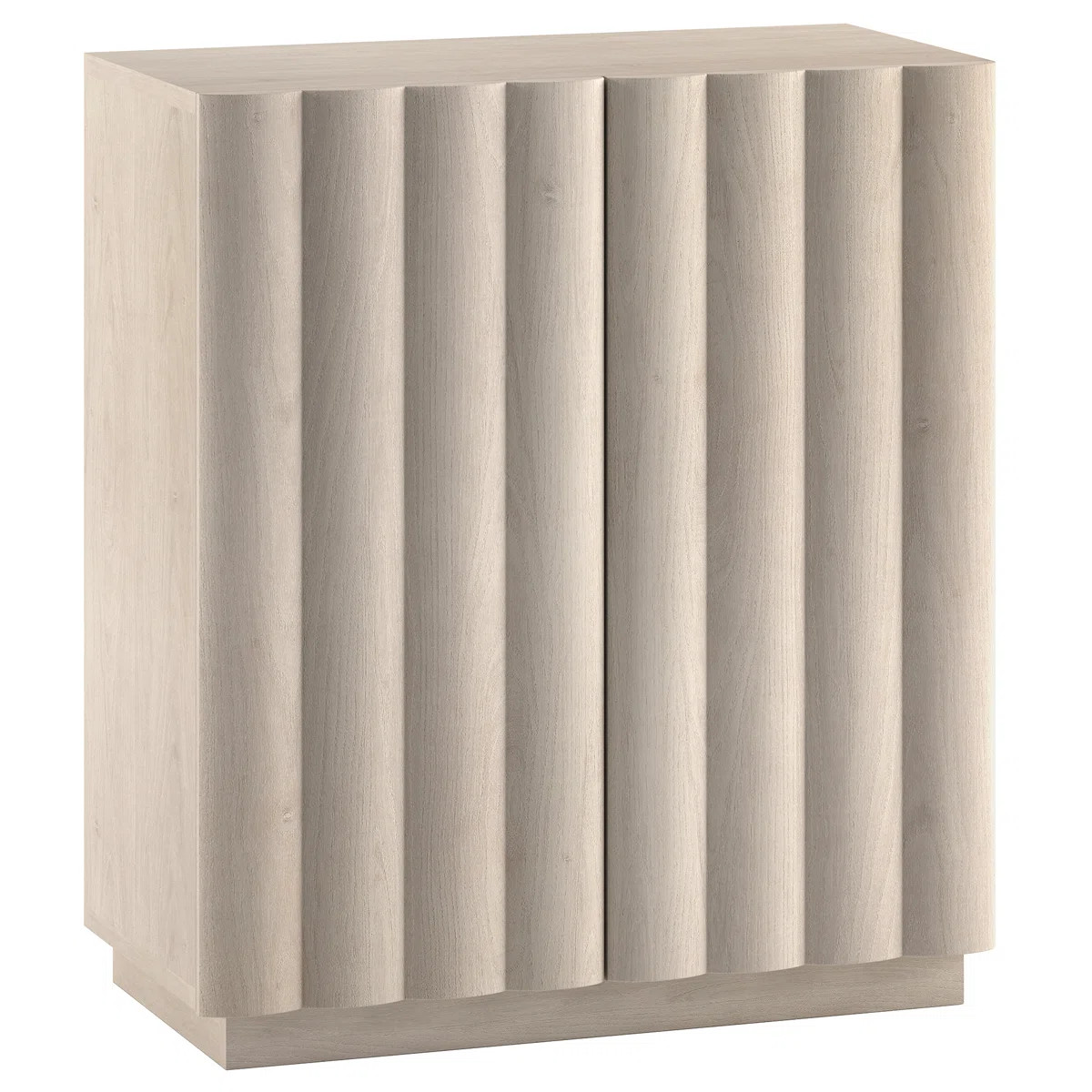 Molly 28" Wide Rectangular Fluted Accent Cabinet in Alder White | Wayfair North America