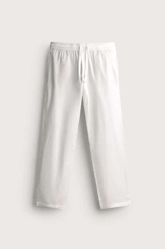 COTTON-LINEN RELAXED FIT PANTS | Zara US