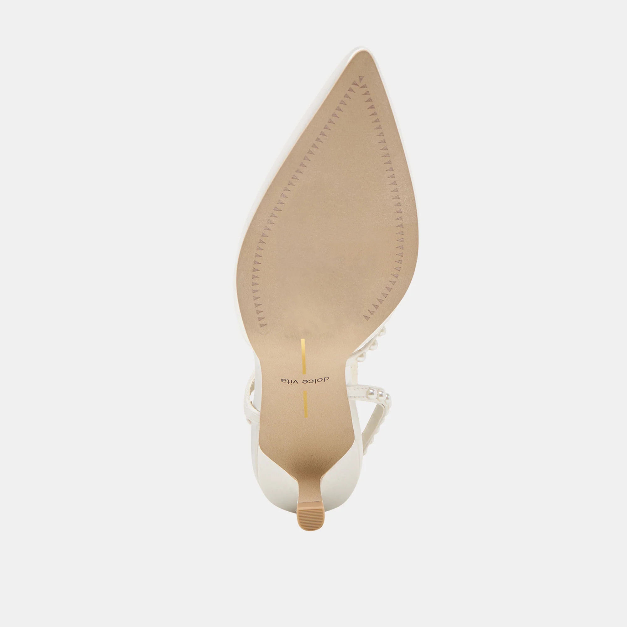 Kamra Pearl Mid Heels True White Satin | DolceVita.com
