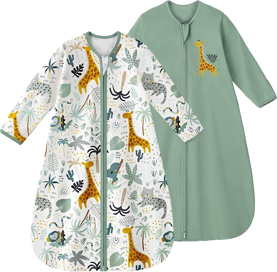 Yoofoss Baby Sleep Sack 6-12 Months Long Sleeve Wearable Blanket Baby 100% Cotton 2-Way Zipper 0.... | Amazon (US)