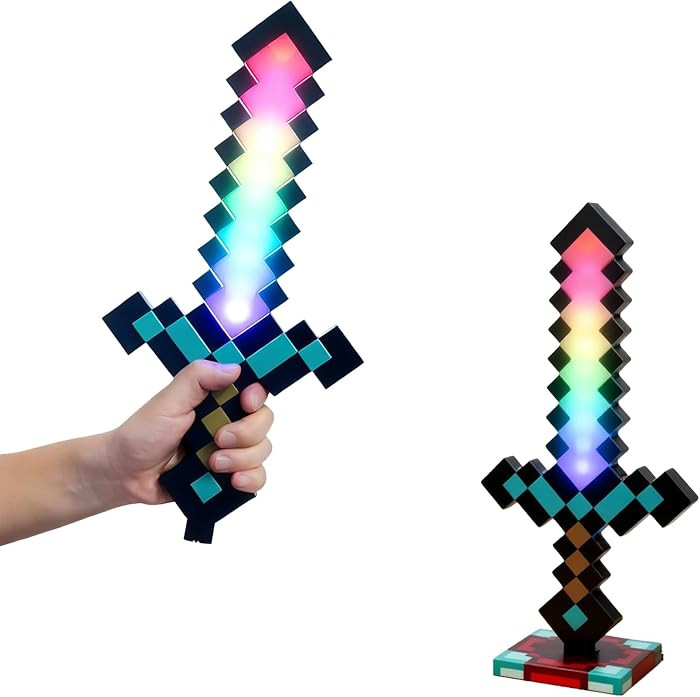 11-Color Diamond Sword-Style Night Light, Color-Changing Gaming Desk Lamp Ornament, Perfect Toy M... | Amazon (US)