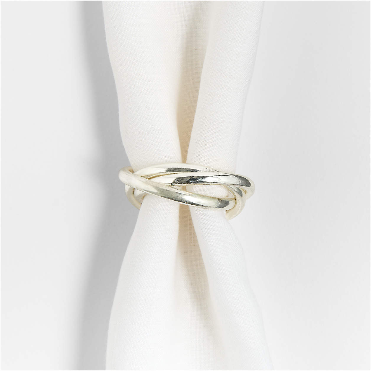 3-Ring Holiday Hanukkah Silver Napkin Ring + Reviews | Crate & Barrel | Crate & Barrel