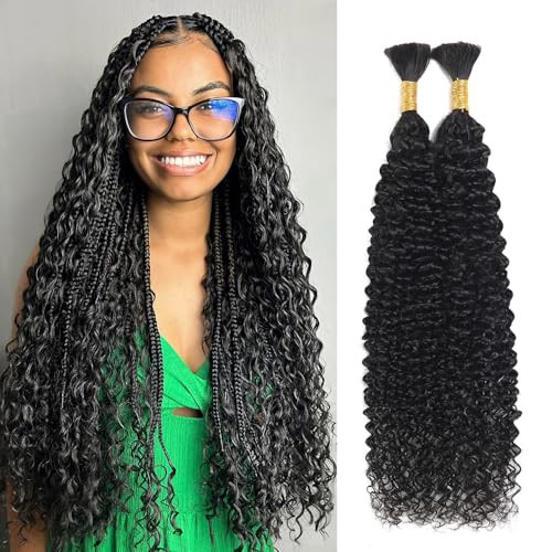 Curly Bulk Human Hair For Braiding Kinky Curly 100% Unprocessed Brazilian Virgin Human Hair Extensions Micro Braiding Human Hair 100g with 2 Bundles No Weft 20 inch | Amazon (US)