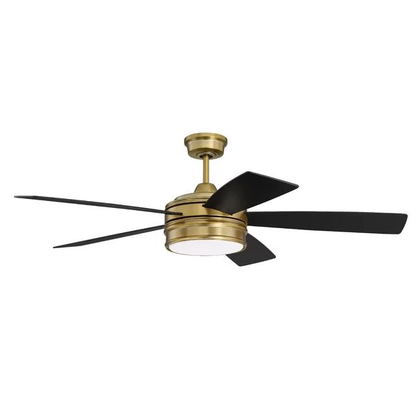 52"  5 - Blade LED Standard Ceiling Fan with Remote Control and Light Kit Included | Wayfair North America