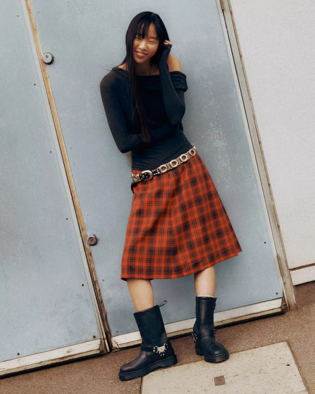 Anistone Hi Leather Biker Boots in Black | Dr. Martens | Dr. Martens