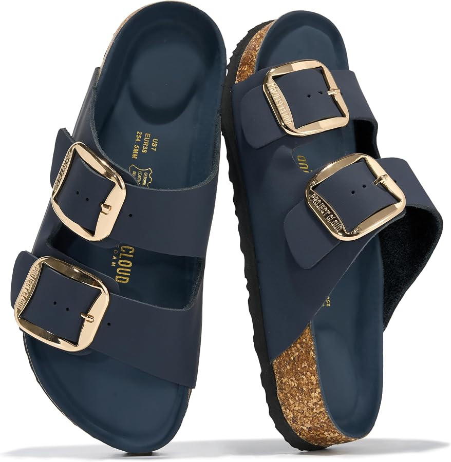 Project Cloud 100% Genuine Leather Flat Sandals for Women 2026 Comfortable Beach Essentials Women... | Amazon (US)