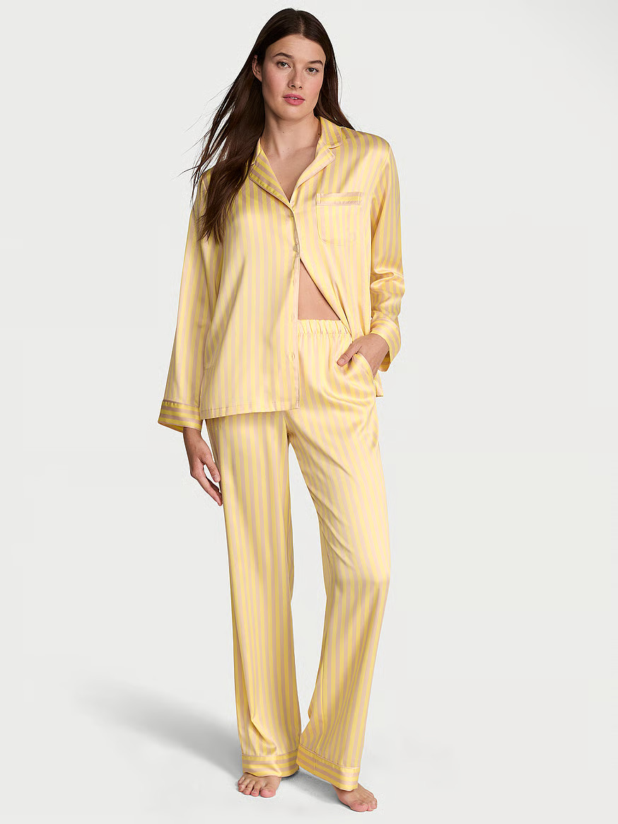 Buy Glazed Satin Long Pajama Set, Luscious Rose - Order Pajamas Sets online - Victoria's Secret U... | Victoria's Secret (US / CA )