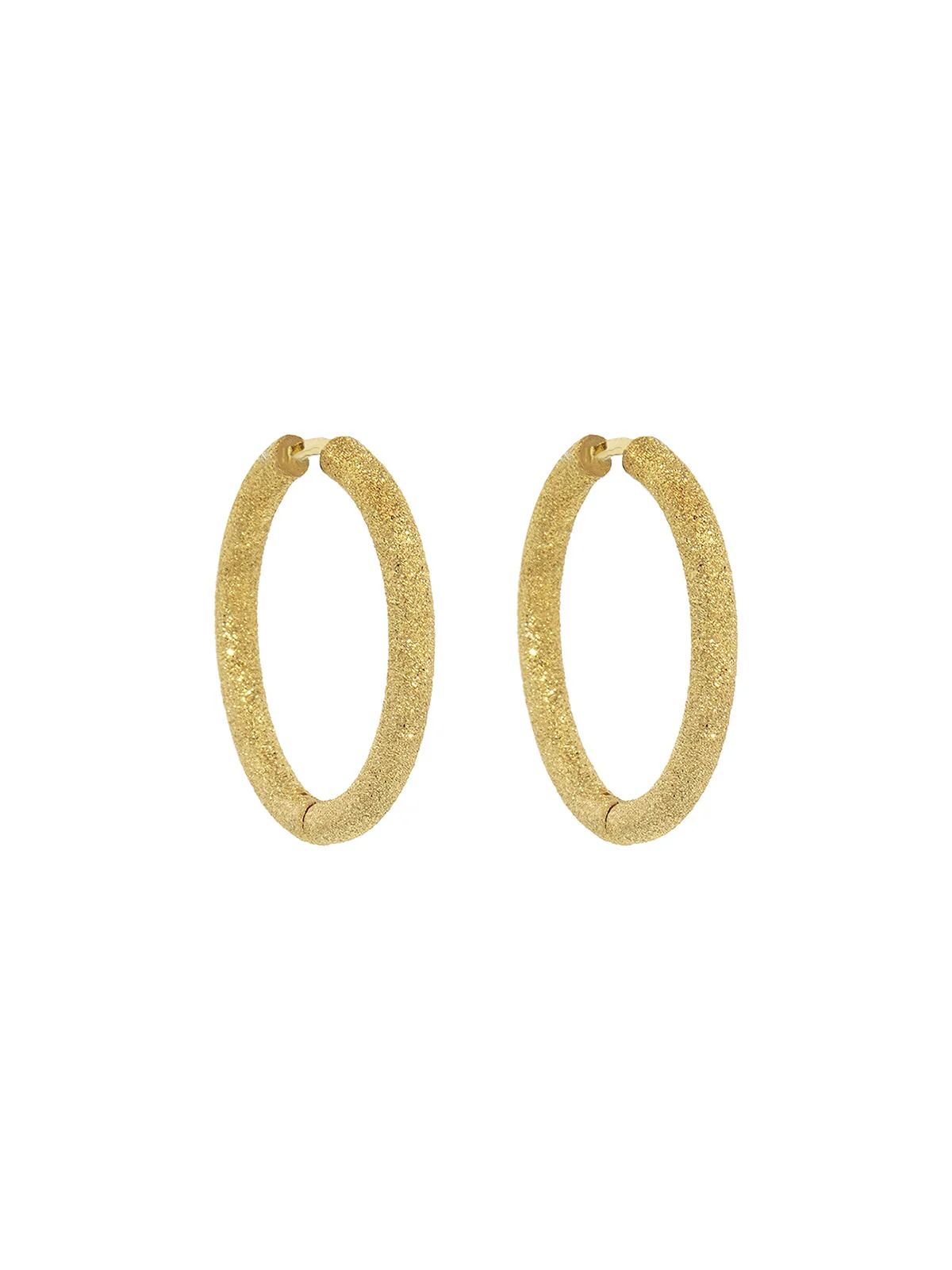 Florentine Finish 18K Yellow Gold Thick Small Hoop Earrings | YLANG 23