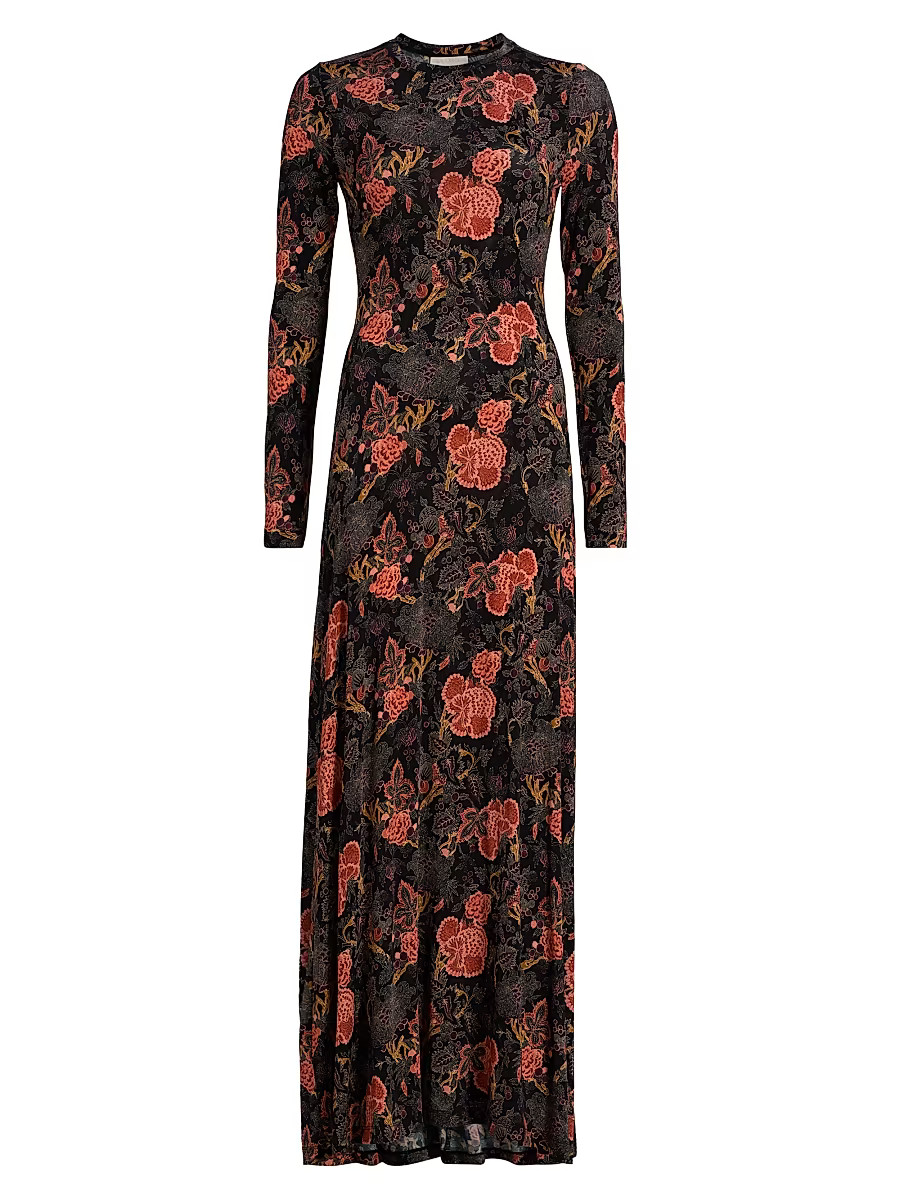 Women's Amari Floral Crewneck Jersey Maxi Dress - Night Lily - Size XS | Saks Fifth Avenue