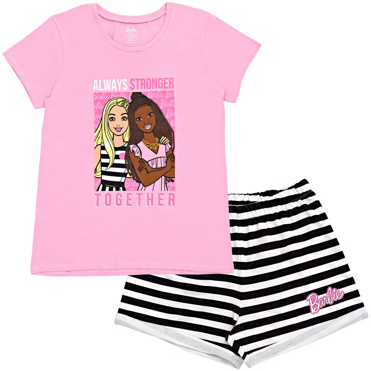 Barbie Girls T-Shirt and French Terry Shorts Outfit Set Toddler to Big Kid | Target