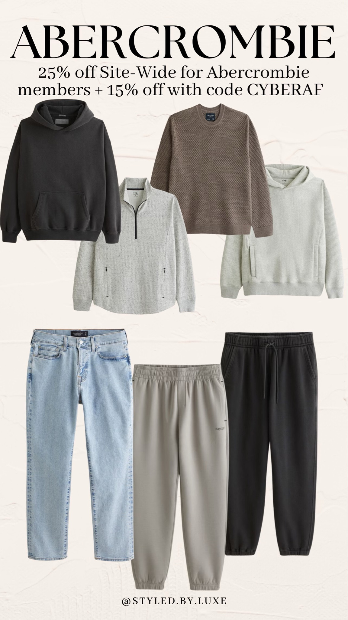 25% off Site-Wide for Abercrombie members + 15% off with code CYBERAF 

men’s abercrombie, abercrombie sale, holiday fashion, men’s sweater 

#LTKSaleAlert #LTKSeasonal #LTKStyleTip