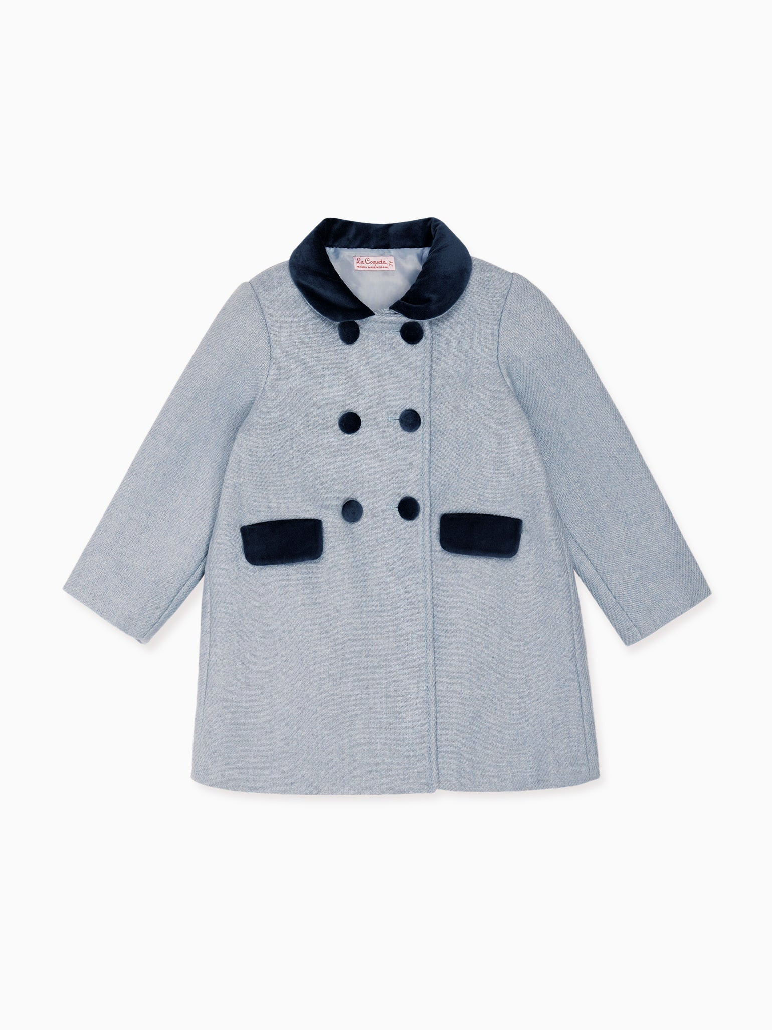 Dusty Blue Arrieta Girl Coat | La Coqueta (US)