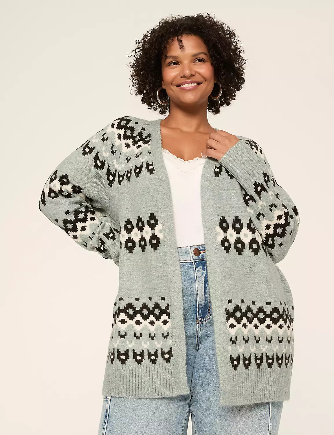 Fair Isle Open-Front Coatigan | LaneBryant | Lane Bryant (US)