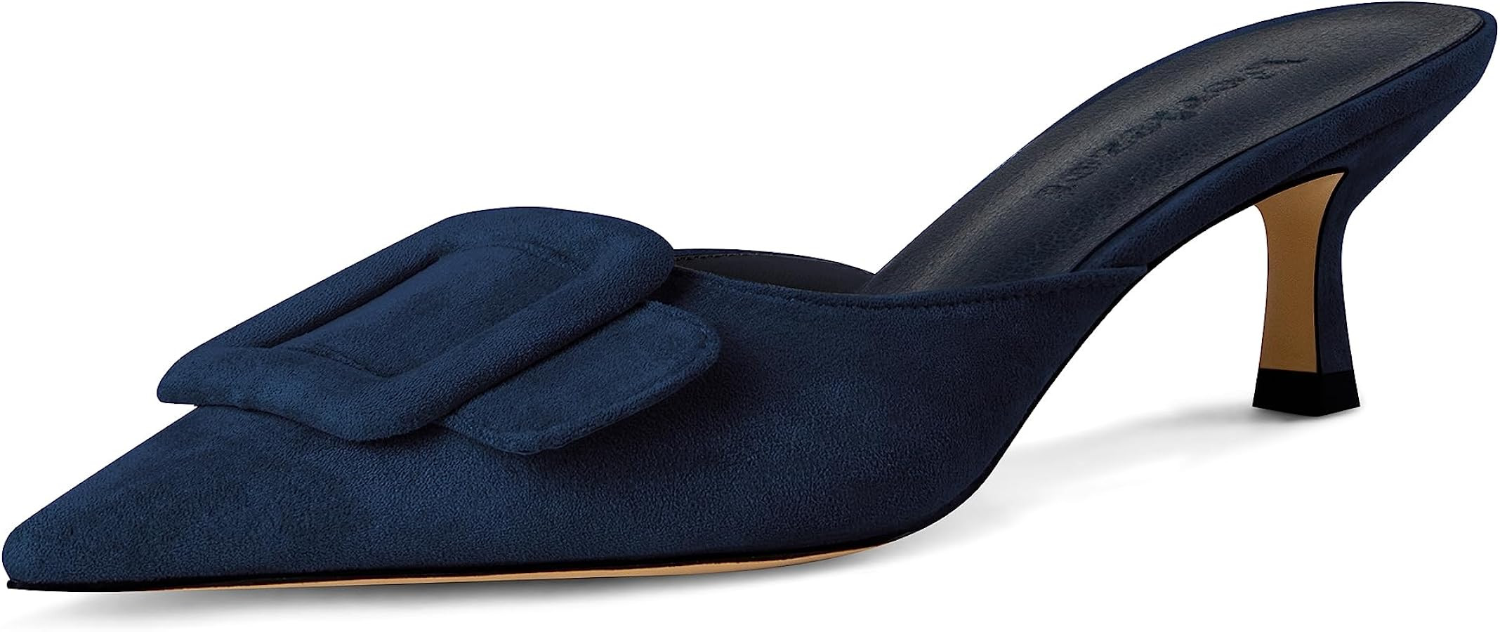 Fericzot Mule Slippers for Women,Slingback Buckle Pumps Pointed Toe Kitten Heels Shoes Slides Bac... | Amazon (US)