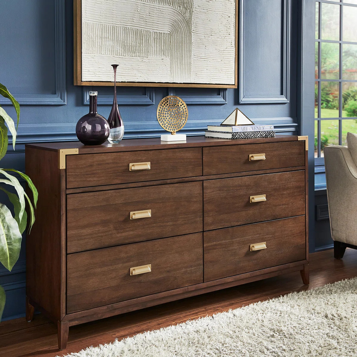 6 - Drawer Solid Wood Dresser with 3 Sets of Modular Dividers | Wayfair North America