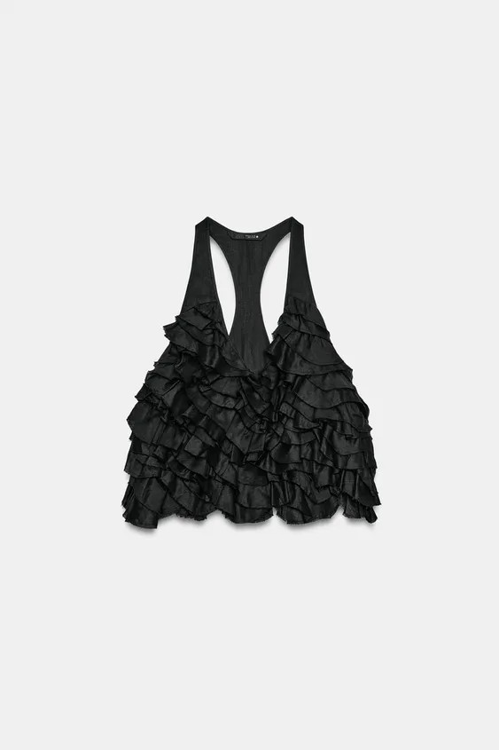 ZW COLLECTION RAMIE TOP WITH RUFFLES | Zara UK