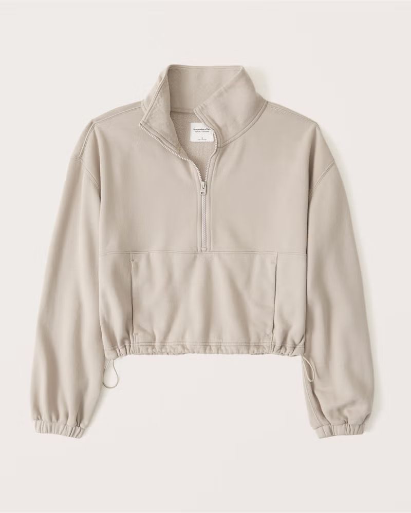 Cinched Half-Zip Core Fleece Sweatshirt | Abercrombie & Fitch (US)