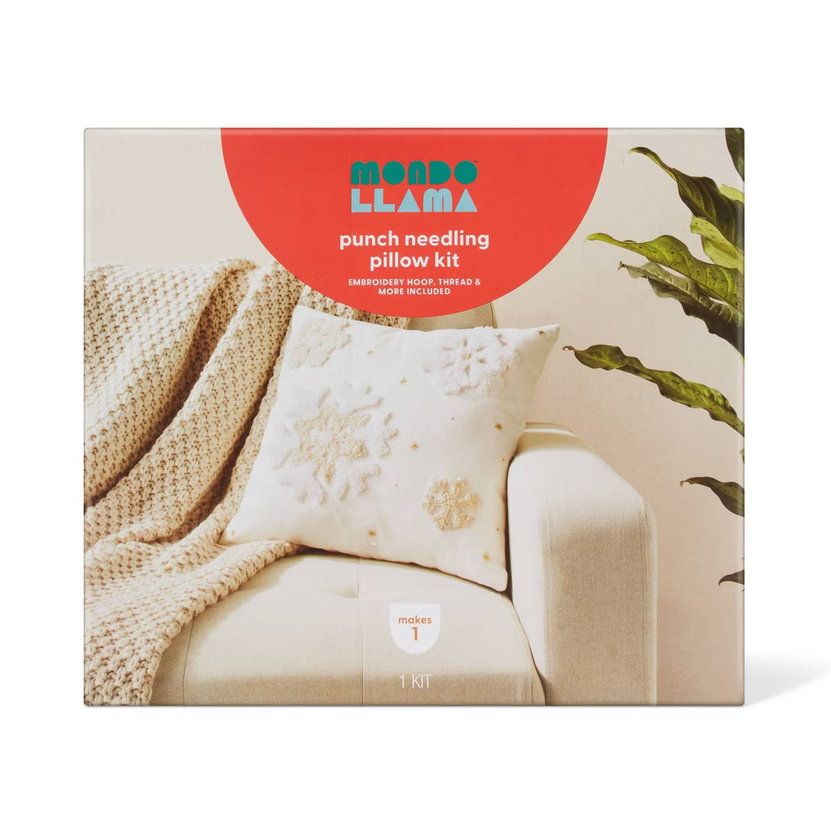 Christmas Craft Punch Needle Snowflake Pillow Kit- Mondo Llama™ | Target