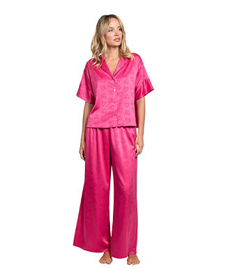 Women's Hot Kiss Satin Pajama Set | Macy's