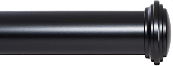 Ivilon Window Curtain Rod Decorative End Cap Design, 1 Inch Rod, 120 to 240 Inch. Black | Amazon (US)