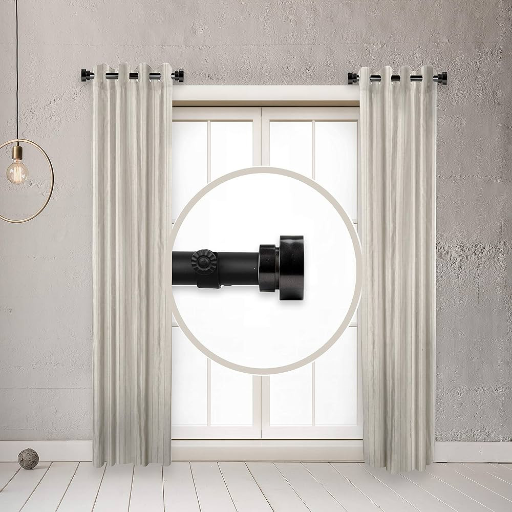 Rod Desyne SIDE100-2 1" Side Curtain Rod, 12-20 inch (Set of 2), Black | Amazon (US)