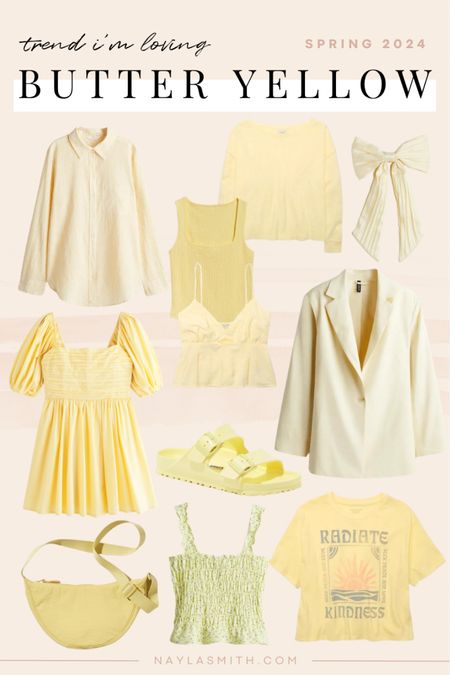 Spring 2024 fashion trends: butter yellow 💛

Yellow mini dress, linen button up, graphic tee, tank tops, hair bow, shoulder bag. Spring style, spring outfits


#LTKSeasonal #LTKstyletip #LTKfindsunder100