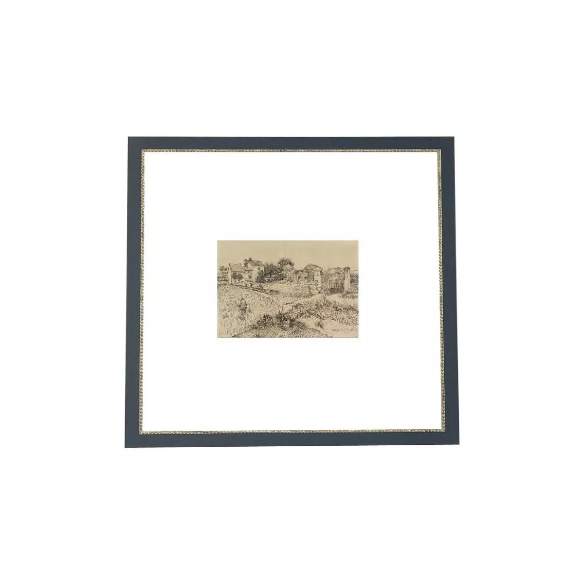 8" x 8" Tuscan Village Antique Wall Art Black - Petal Lane | Target