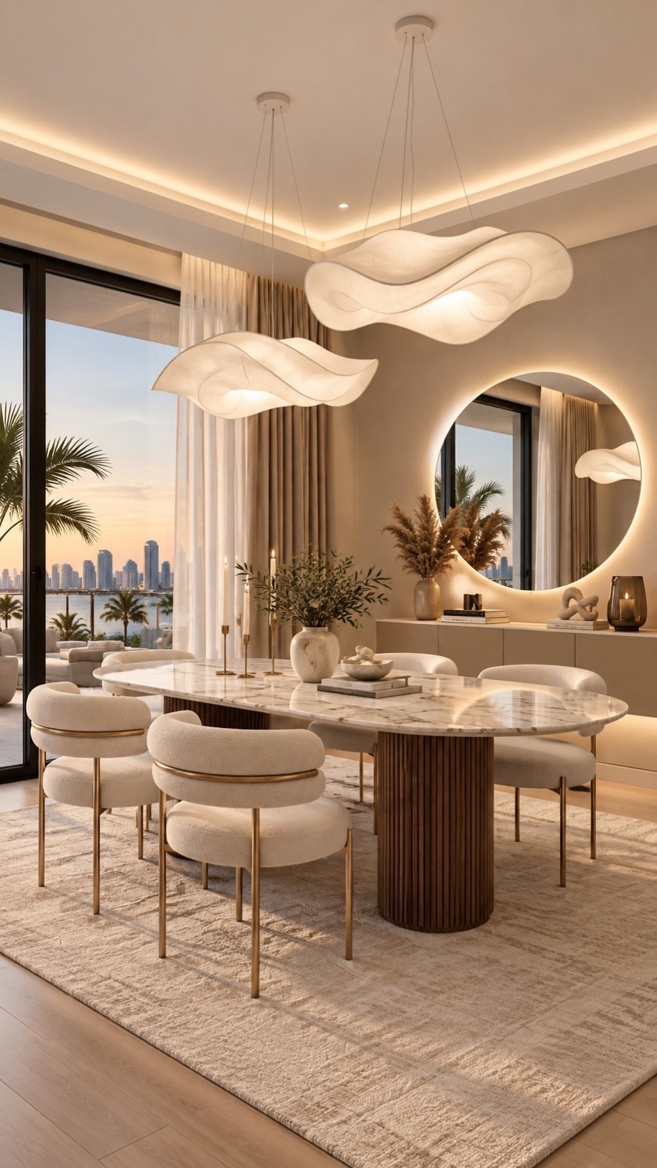 Shop This Room ✨ Shop the full look through my LTK — furniture, lighting, décor and similar finds are linked below. A warm modern dining room with creamy upholstered chairs, a sculptural wood table, statement pendant lighting and soft neutral textures. Perfect inspiration for an elevated organic modern home.

#DiningRoom #DiningRoomIdeas #DiningRoomInspo #ModernDiningRoom #LuxuryDiningRoom #DiningRoomDecor #OrganicModern #WarmMinimalism #QuietLuxury #NeutralInteriors #ModernLuxury #LuxuryInteriors #LuxuryHome #InteriorDesign #InteriorInspo #HomeInspo #HomeDecor #DesignerInspired #CaliforniaModern #NeutralHome #ModernHome #InteriorTrends2026 #LTKHome #LTKFinds #ShopLTK #LTKStyleTip #HomeFinds #AmazonHome