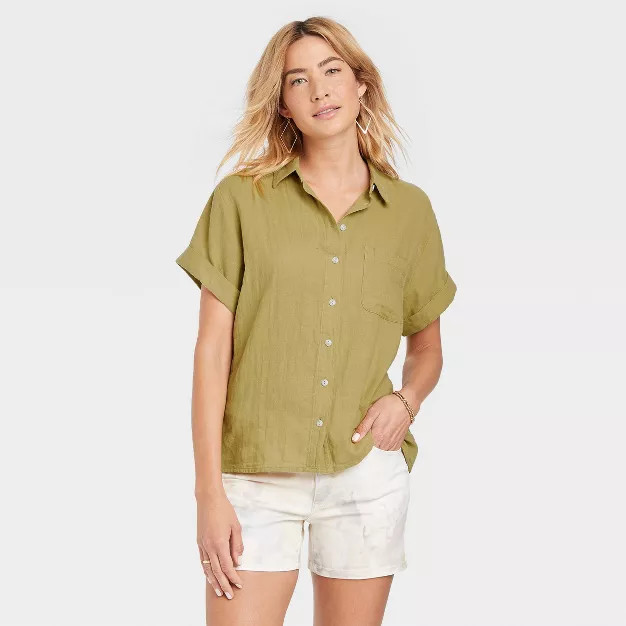 Women's Short Sleeve Button-Down Shirt - Universal Thread™ | Target