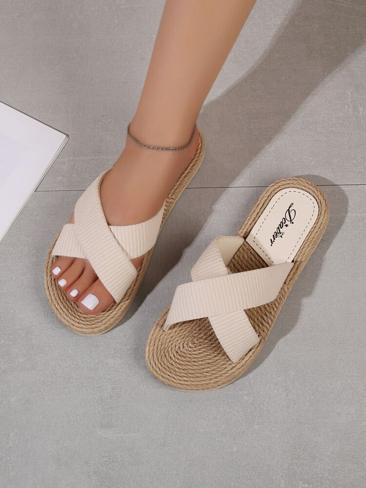 Criss Cross Strap Slide Sandals | SHEIN